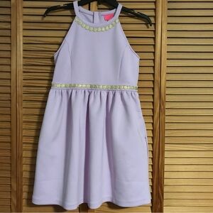 Lilly Pulitzer Lilac Evelyn Dress with Gold Trim XL 12-14